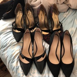 Nine West 2 inch Heels- Black/Black, Black/Red